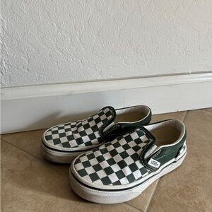 Vans Green Checkered Slip-On Shoes